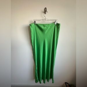 Mango Green Satin Skirt - Size XXL